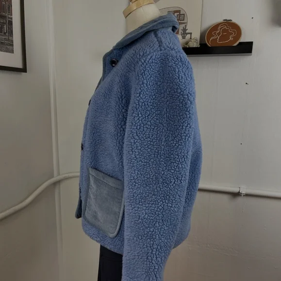Alex Mill Blue Sherpa Work Jacket Medium - Picture 6 of 12